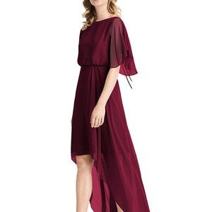 Jenny Packham...Cocktail length lux chiffon dress..JP1031...Cabernet...Size 0